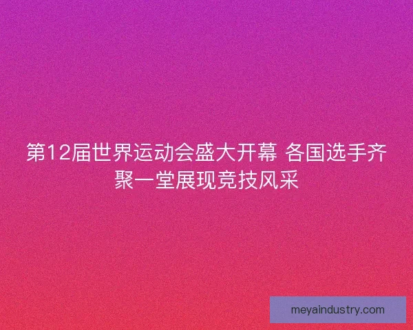 第12届世界运动会盛大开幕 各国选手齐聚一堂展现竞技风采
