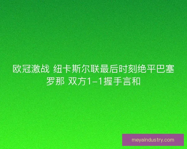 欧冠激战 纽卡斯尔联最后时刻绝平巴塞罗那 双方1-1握手言和