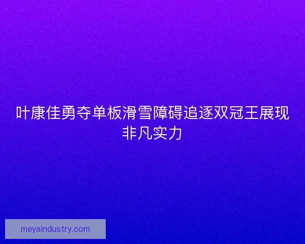叶康佳勇夺单板滑雪障碍追逐双冠王展现非凡实力