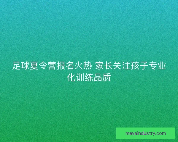 足球夏令营报名火热 家长关注孩子专业化训练品质