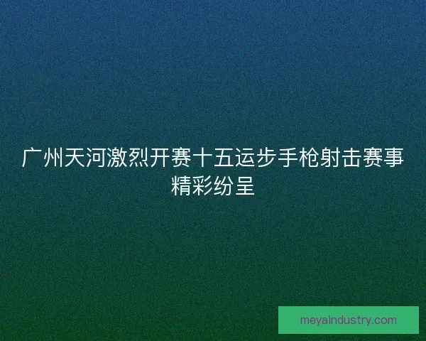 广州天河激烈开赛十五运步手枪射击赛事精彩纷呈
